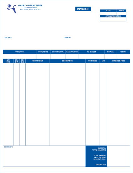 Order Entry Invoice
