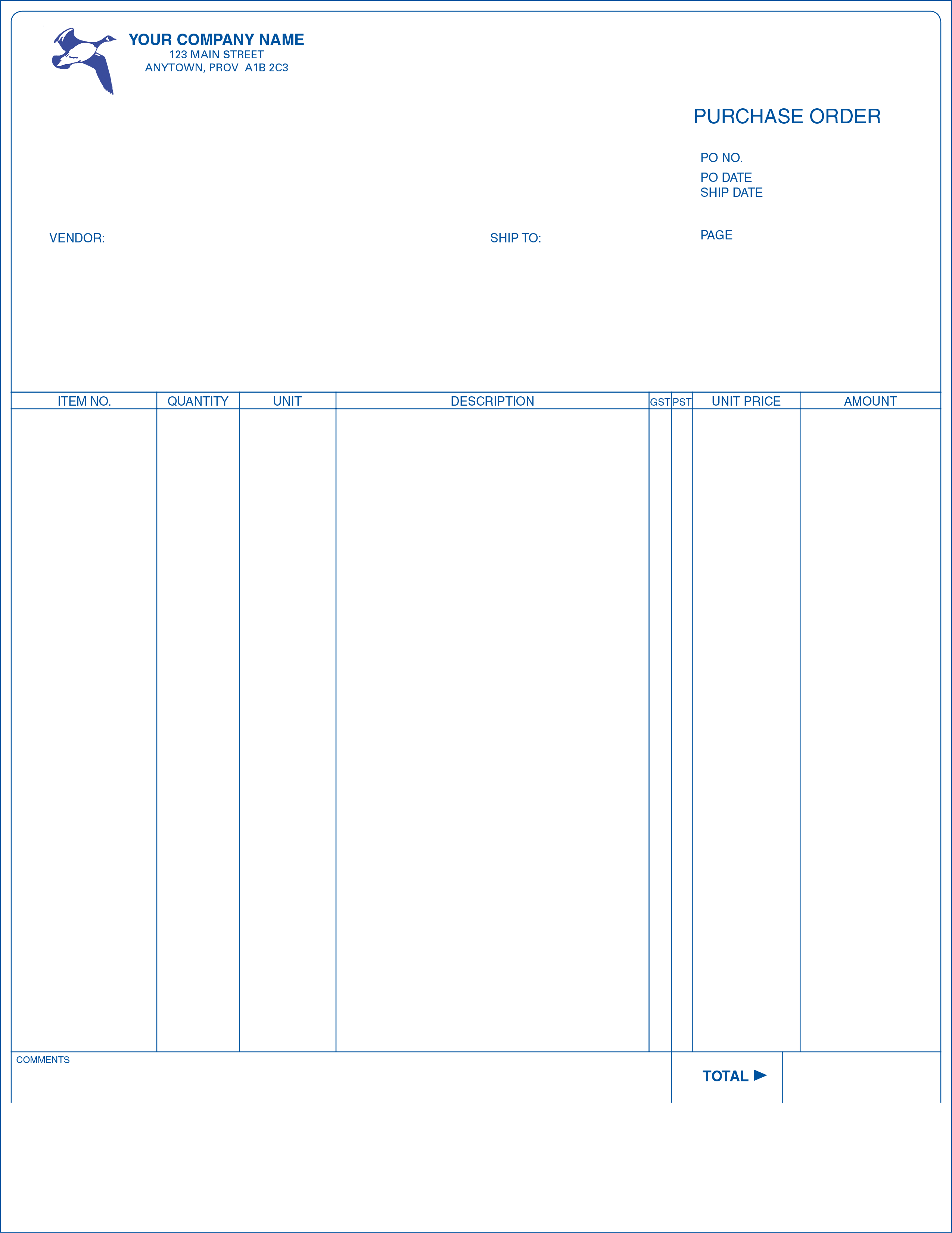 Purchase Order - Long Format